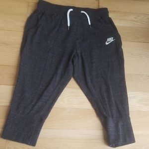 Nike capri shorts sweat pants grey gray
